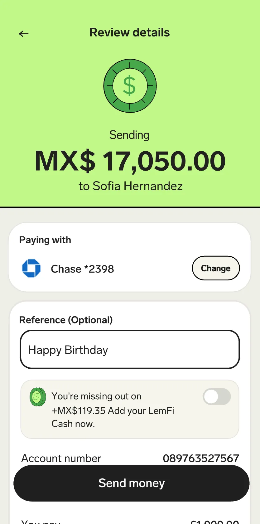 Confirm payment