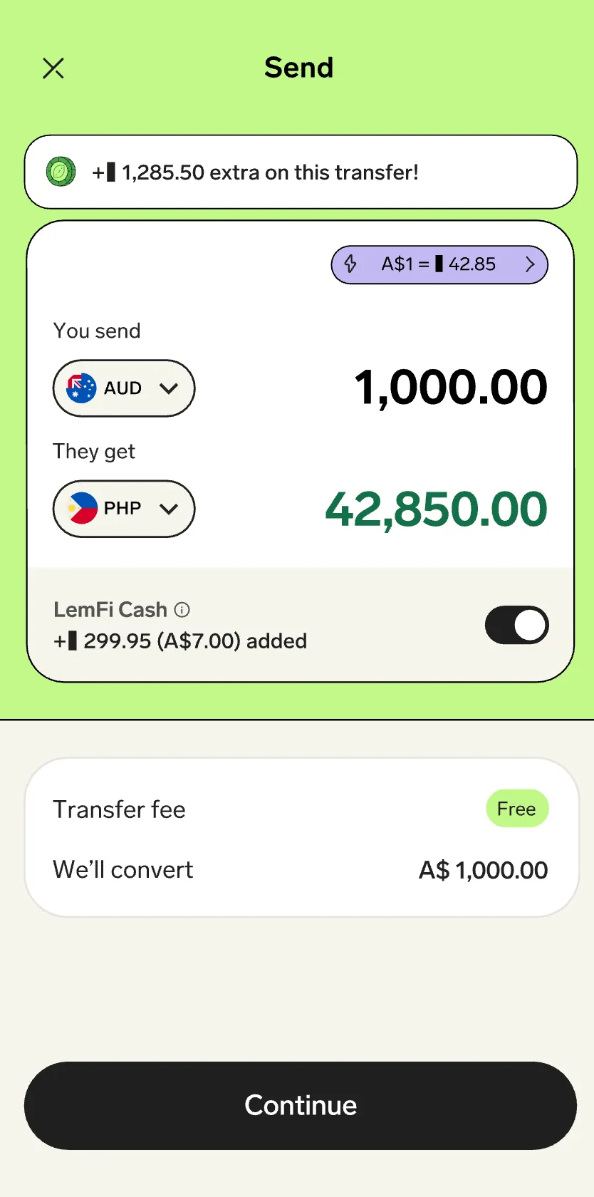 Choose currency