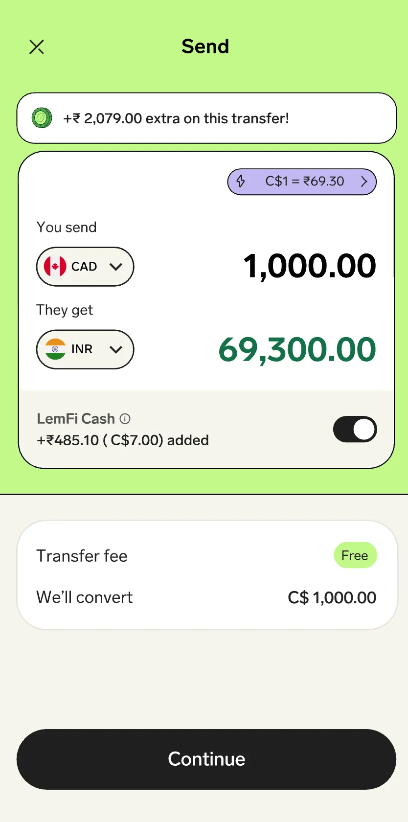 Tell us how to send the money