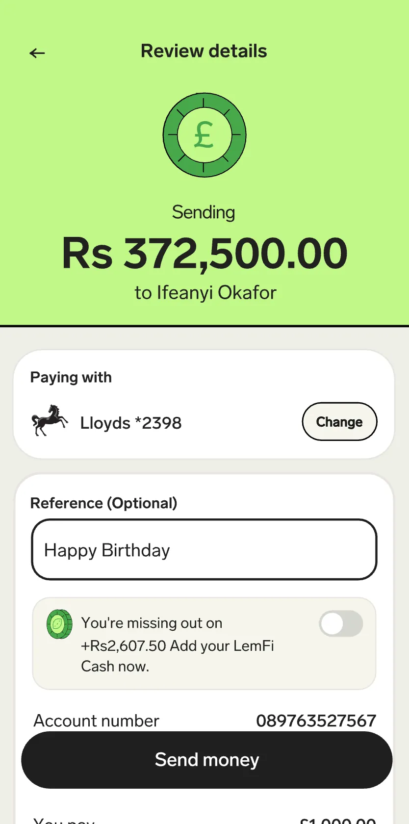 Confirm payment