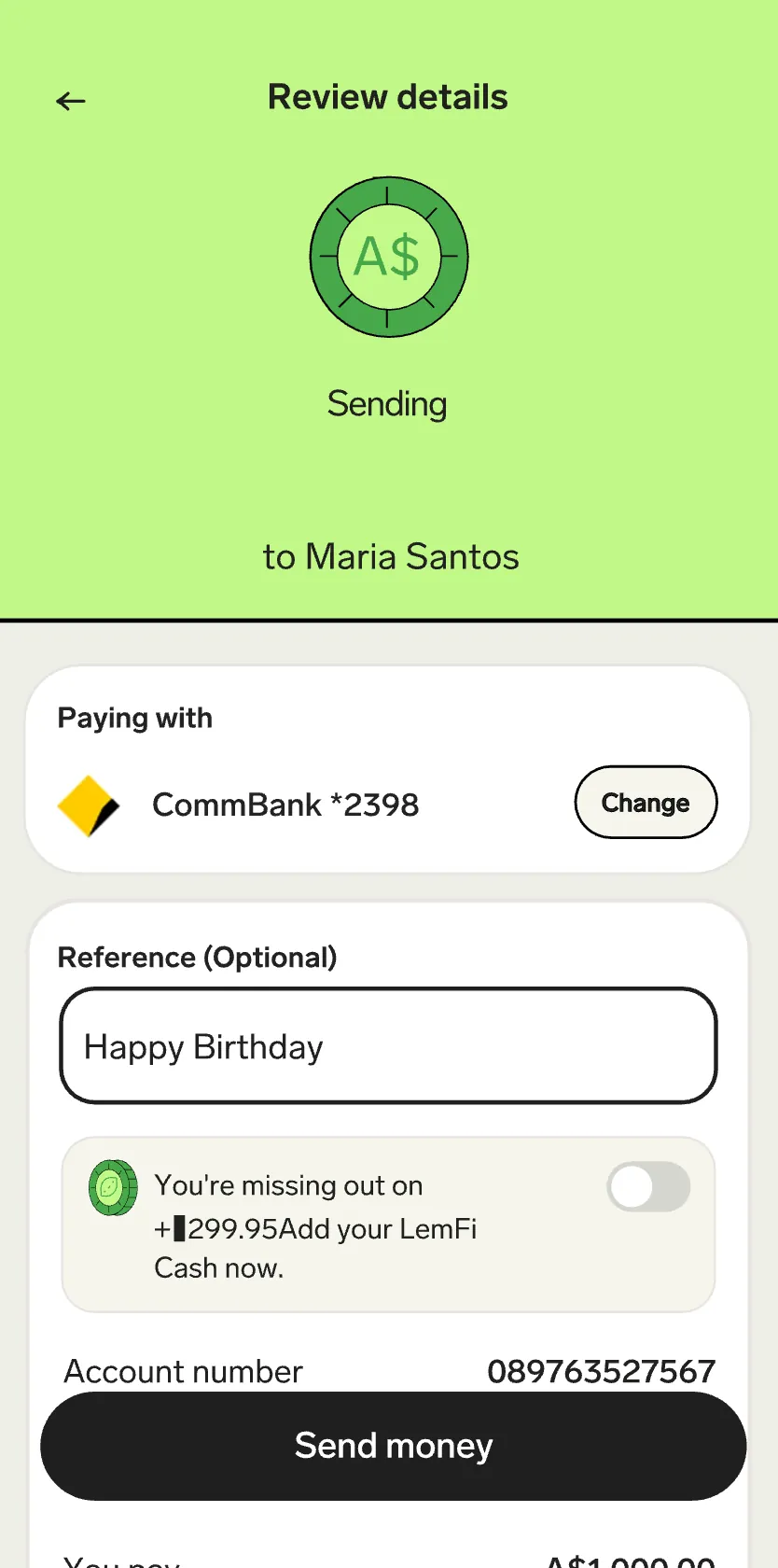 Confirm payment