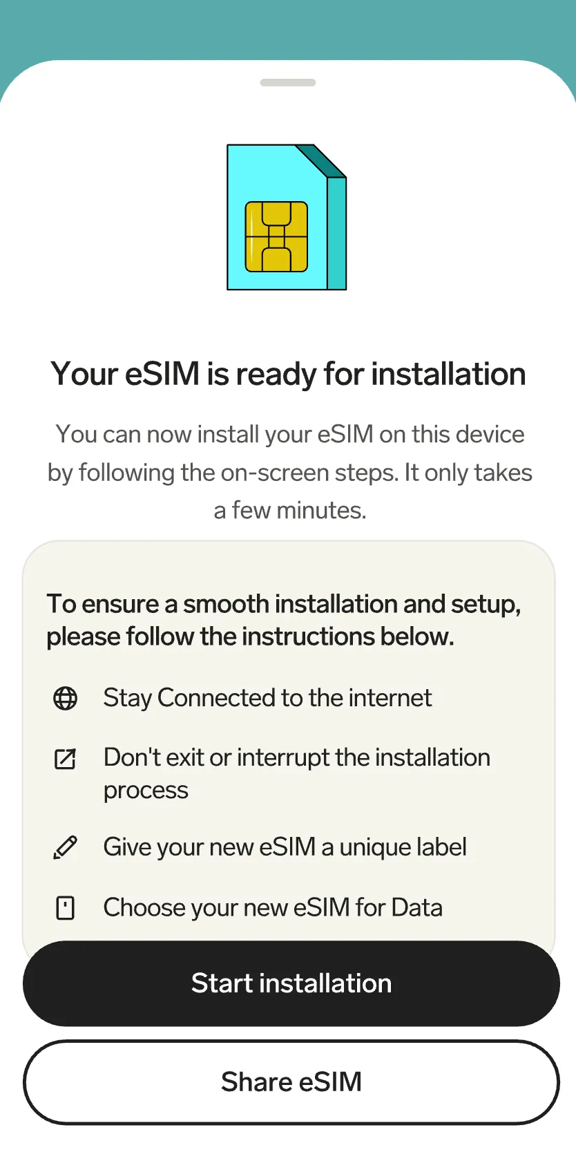 Install your eSIM